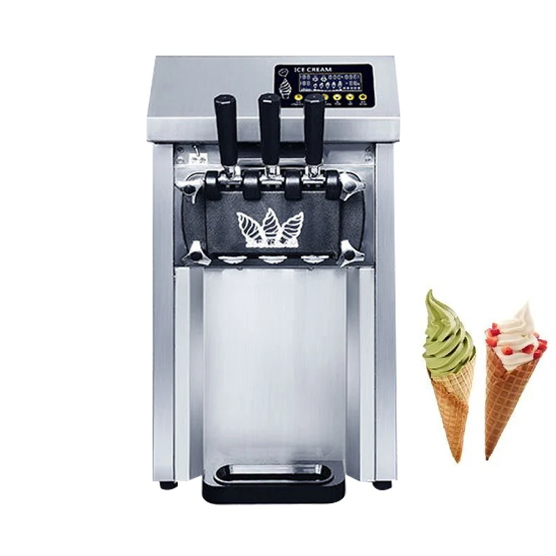 Търговска машина за производство на мек сладолед с три вкус Подсладител, Настолна машина за замразяване на сладолед вендинга 1250 W