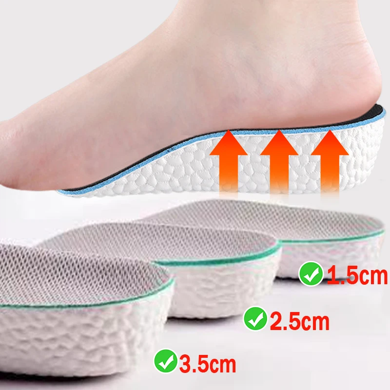 Увеличаване на Растежа Стелки за Мъжки И Дамски Обувки Memory Foam Поддръжка на Свода на Стъпалото при Плоскостопии Ортопедични Стелки Обувки За Стягане на Петата Подложки За Обувки