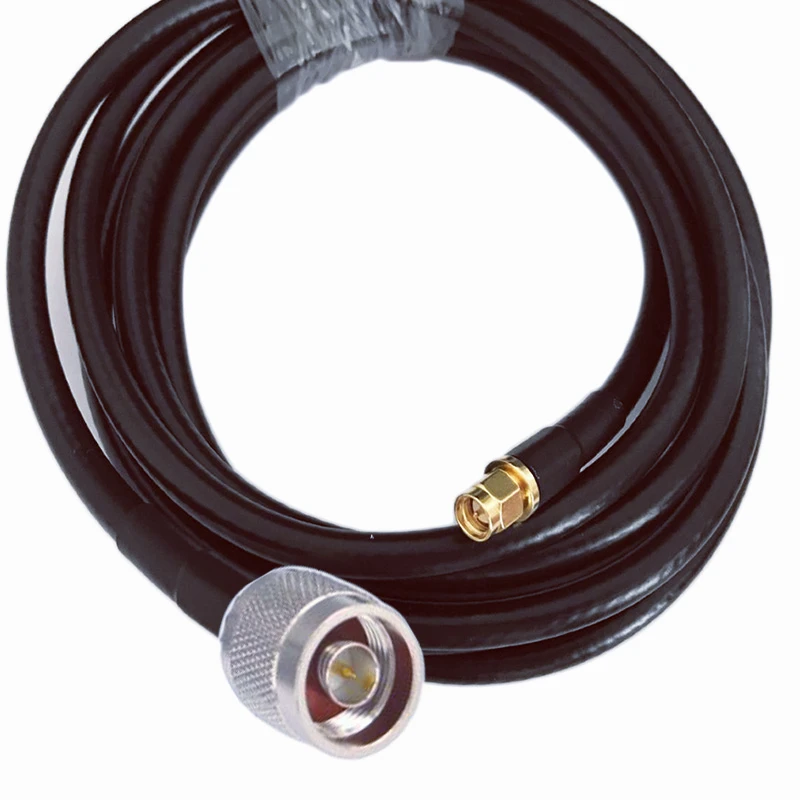 Удлинительный кабел антена 5D-FB 50-5, коаксиален кабел SMA от щепсела до штекеру N, коаксиален кабел с косичкой