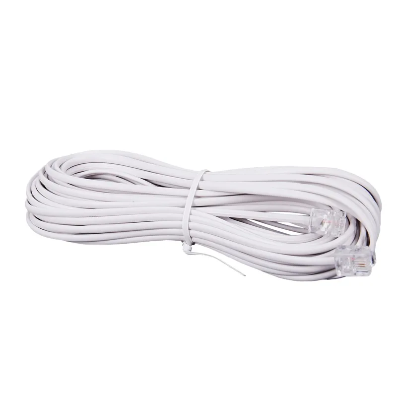 удлинительный кабел за телефонен съединител 10 м RJ11 бял цвят