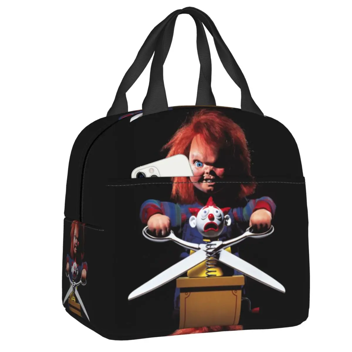 Ужас Killer Chucky Lunch Bag Мъжка Дамска Чанта-Хладилник С Топла Изолация за Детски Игри, Обяд-Бокс за Студентска Училищната Работа, Чанти За Храна За Пикник