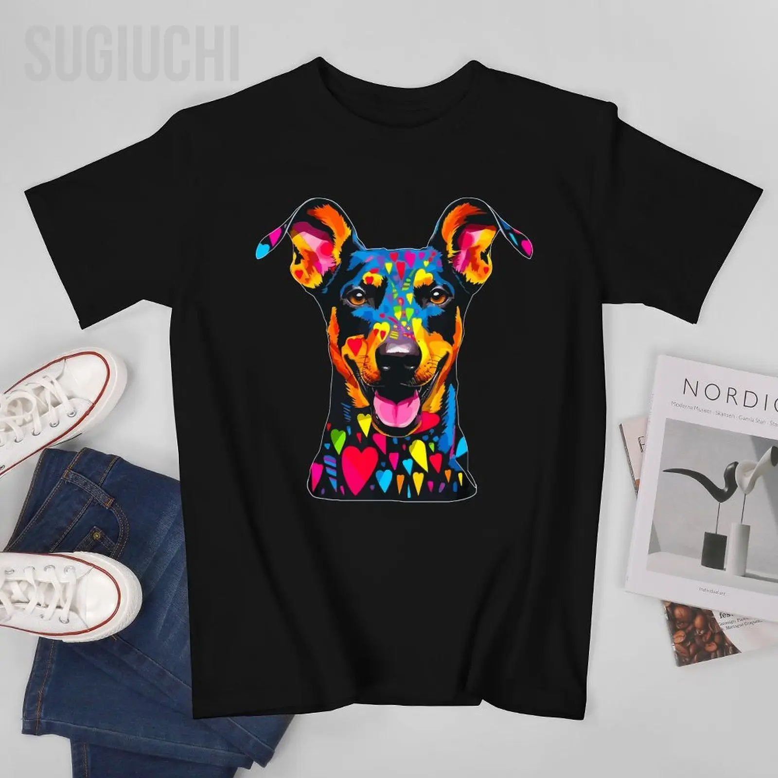 Унисекс, мъжки t-shirt, за любителите на кучета Доберман-пинчер, тениски, дамски тениски от 100% памук за момчета