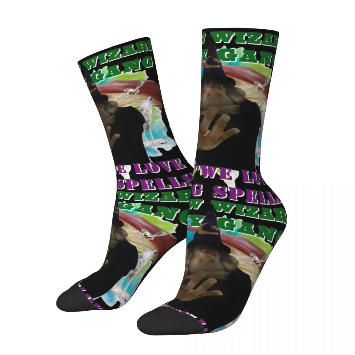 Футболни чорапи Cool Shadow Wizard Money Gang от полиестер, дълги Чорапи за мъжете и жените, абсорбиращи потта