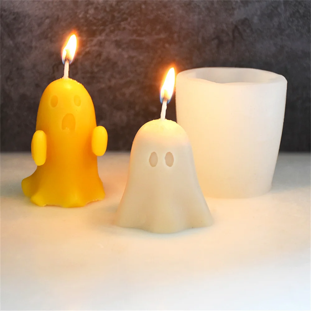Хелоуин Призрачная Свещ Силиконова Форма Направи си Сам Художествена Свещ, ръчно изработени Гипсова Смола, за да проверите за Мыловарения Подаръци за семейни партита