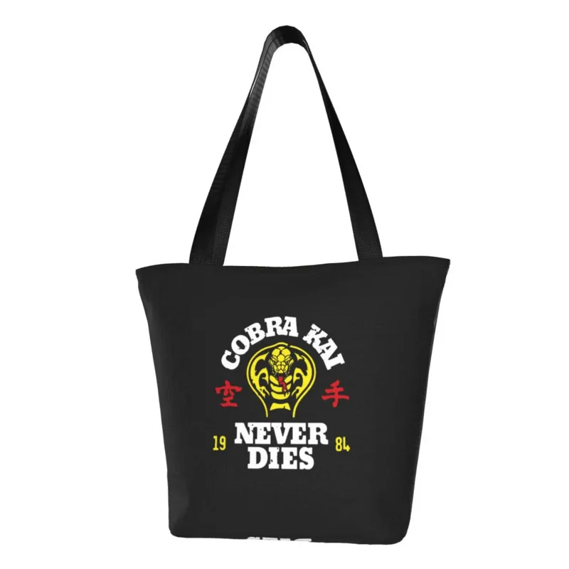 Холщовая чанта за пазаруване Cobra Kai поръчка, дамски чанти за многократна употреба за пазаруване от филма 