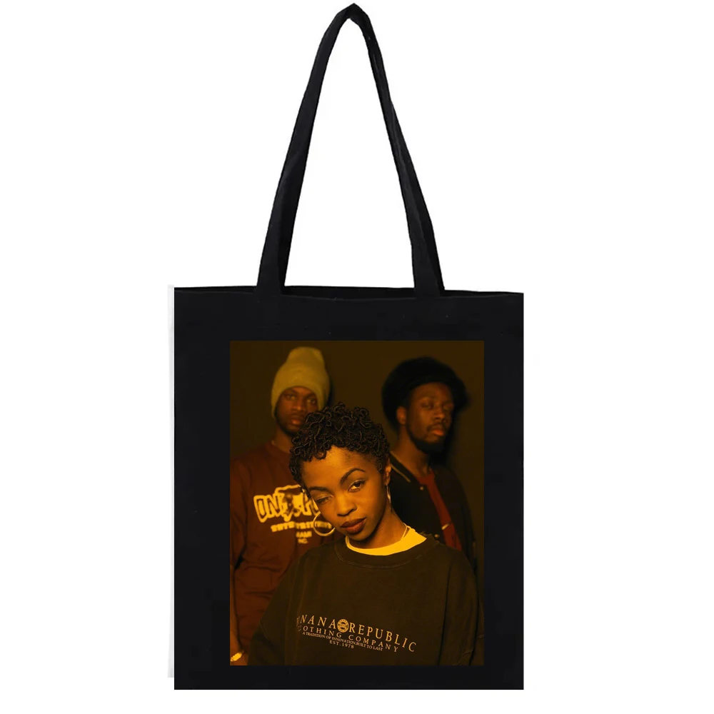 Холщовая чанта-тоут Fugees Lauryn Hill Y2K Остава на Мода, като Чанти за пазаруване, Забавни Дамски Чанти за Жени Fashion Клиент Eco