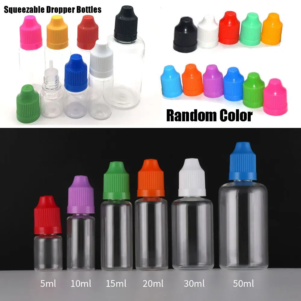 Цветен пластмасов контейнер за козметика от PET пластмаса, бутилки за извличане на медицината пипети, шишета за проби, капкомер за очи, бутилки за многократна употреба