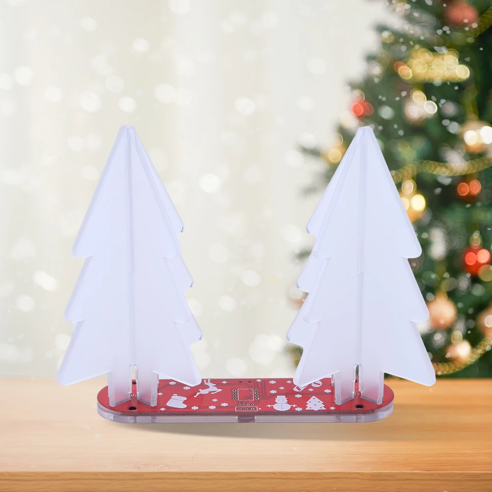Цветна 3D Коледна елха DIY Комплект led RGB led мигаща светлина Практика запояване 3D Коледна елха Набор от модули за начинаещи