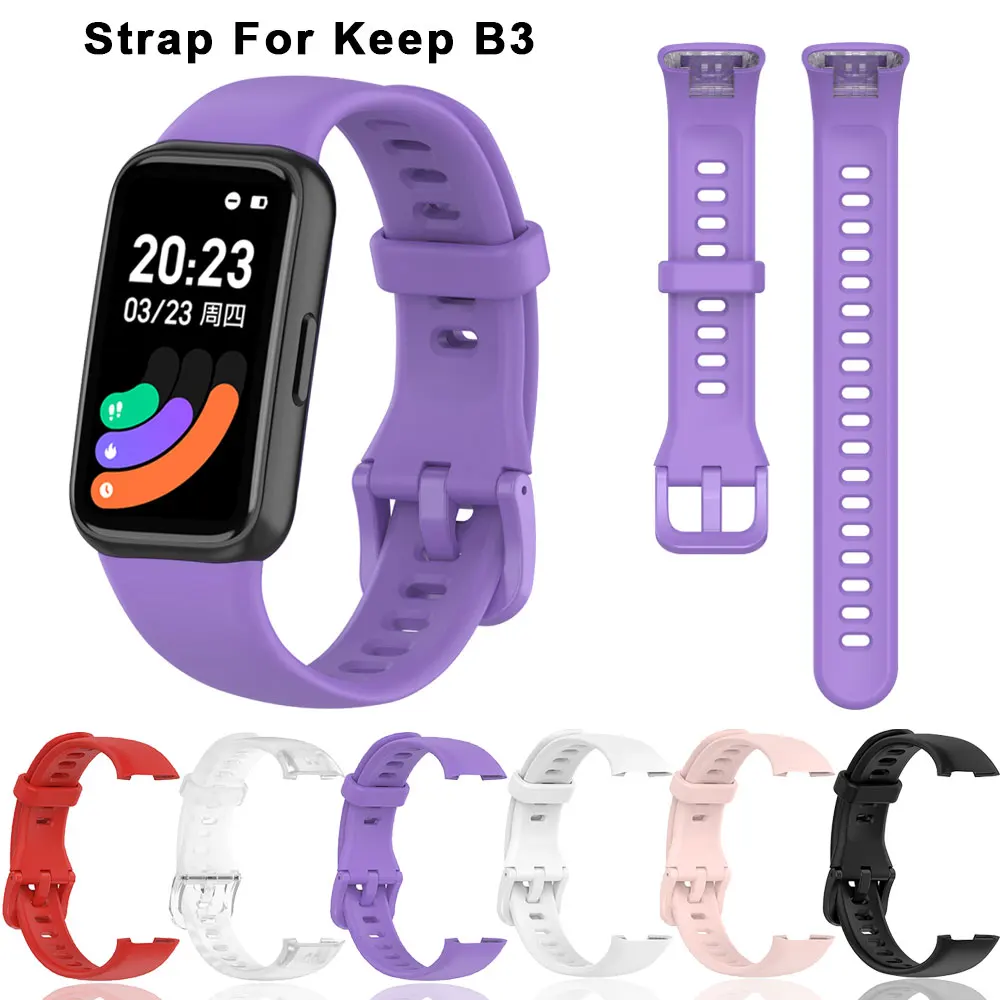 Цветни силиконови каишка за часовник, подходящ за водоустойчиви гривна Keep B3, спортен гривна за ремъците за умни часа Keep B3, ремък за колан
