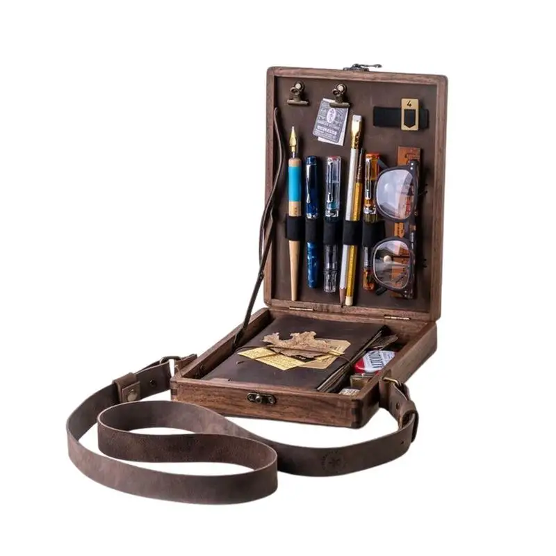 Чанта-месинджър за писател, Дървена кутия, Кутия за съхранение на инструменти, художник и четки, Реколта кутия за скици, Статив за рисуване, Чанта през рамо за съхранение на инструменти