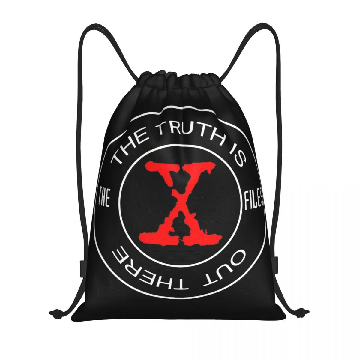 Чанта с червено логото на X-Files, раница на съвсем малък, спортна чанта за фитнес, бяла и черна чанта-авоська за колоезденето