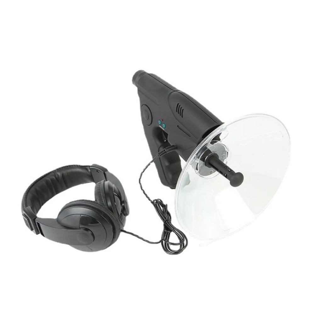 Черно Леки Параболични микрофон за да слушате птици, лек и преносим Честотен регулатор