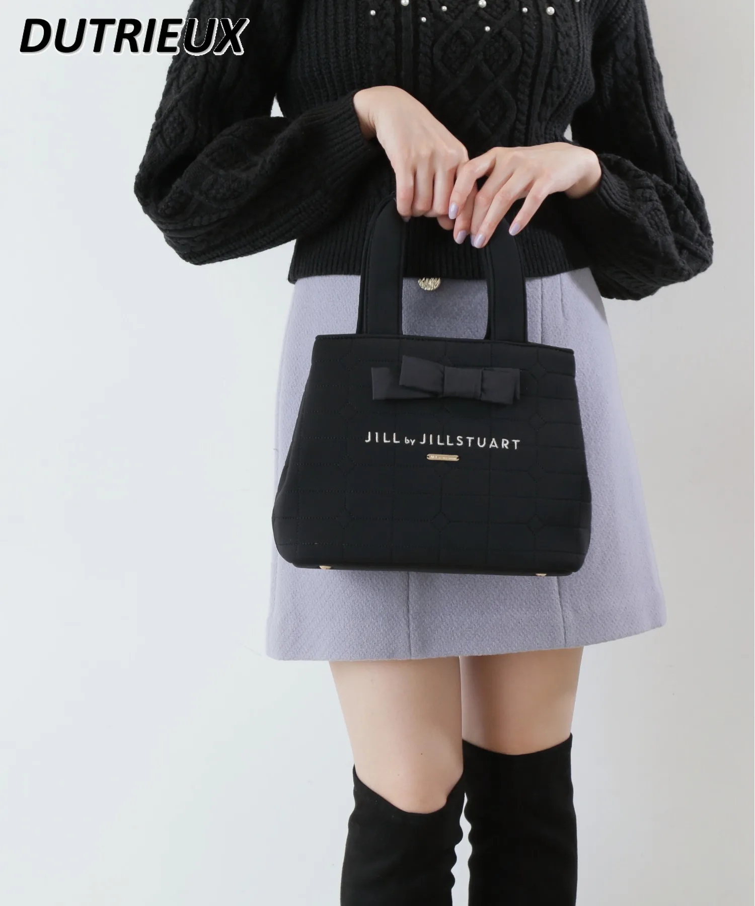 Японски стил, новата есенно-зимна холщовая чанта, чанта за гмуркане, скъпа чанта-тоут за момичета с лък, малка чанта-тоут за жени